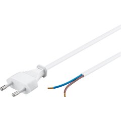 Kabel mit Eurostecker zum Konfektionieren, 1,5 m, Weiß