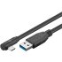 USB-C&trade; auf USB A 3.0 Kabel 90&deg;, schwarz 1.5 m