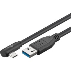USB-C™ auf USB A 3.0 Kabel 90°, schwarz 1 m