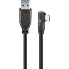 USB-C™ auf USB A 3.0 Kabel 90°, schwarz 3 m