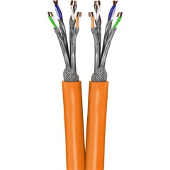 CAT 7A Duplex-Netzwerkkabel, S/FTP (PiMF), Orange 100 m