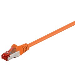 CAT 6 Patchkabel, S/FTP (PiMF), Orange 0.25 m