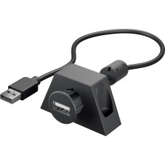 USB 2.0 Hi-Speed Verl&auml;ngerungskabel mit Montagehalterung, schwarz 0.6 m