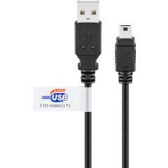 USB 2.0 Hi-Speed Kabel mit USB Zertifikat, Schwarz 1.8 m