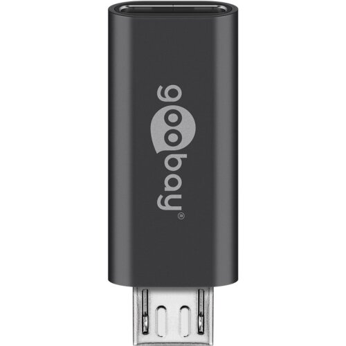 Micro-USB/USB-C&trade; OTG Hi-Speed Adapter f&uuml;r den Anschluss von Ladekabeln Grau