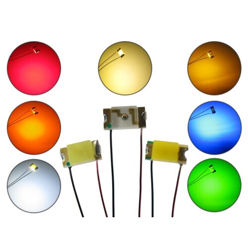 SMD LED 1206 mit 15cm Kupferlackdraht Kabel Mini LEDs in verschiedenen Farben
