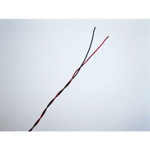 10m Kupferlackdraht rot/schwarz 2x0,15mm