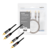 Audio-Kabel, 2x Cinch/M zu 2x Cinch/M, Metall, schwarz, 2 m