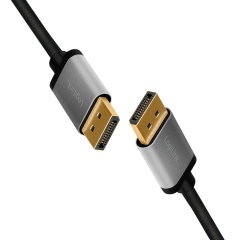 DisplayPort-Kabel, DP/M zu DP/M, 4K/60 Hz, Alu, schwarz/grau, 3 m