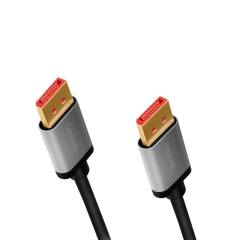 DisplayPort-Kabel, DP/M zu DP/M, 8K/60 Hz, Alu, schwarz/grau, 1 m