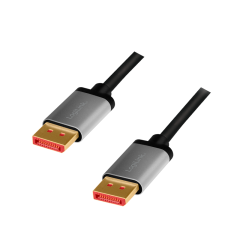 DisplayPort-Kabel, DP/M zu DP/M, 8K/60 Hz, Alu, schwarz/grau, 2 m