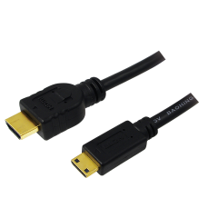 HDMI-Kabel, Mini-C/M zu A/M, 4K/30 Hz, schwarz, 1 m