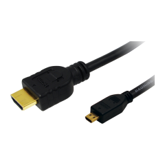 HDMI-Kabel, Micro-D/M zu HDMI-A/M, 4K/30 Hz, schwarz, 1,5 m