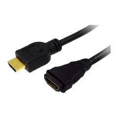 HDMI-Kabel, A/M zu A/F, 4K/30 Hz, schwarz, 3 m