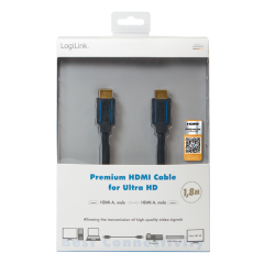 HDMI-Kabel, A/M zu A/M, 4K/60 Hz, schwarz/blau, 1,8 m
