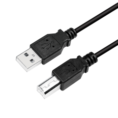 USB 2.0-Kabel, USB-A/M zu USB-B/M, schwarz, 2 m