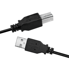 USB 2.0-Kabel, USB-A/M zu USB-B/M, schwarz, 2 m