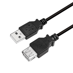 USB 2.0-Kabel, USB-A/M zu USB-A/F, schwarz, 2 m
