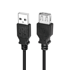 USB 2.0-Kabel, USB-A/M zu USB-A/F, schwarz, 2 m
