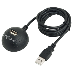 USB 2.0-Kabel, USB-A/M zu USB-A/F, Docking Ball, schwarz, 1,5 m