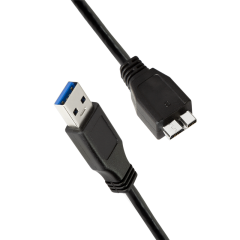 USB 3.0-Kabel, USB-A/M zu Micro-USB/M, schwarz, 1 m