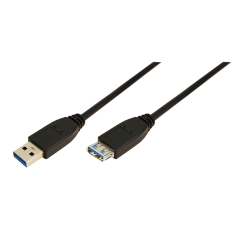USB 3.0-Kabel, USB-A/M zu USB-A/F, schwarz, 1 m