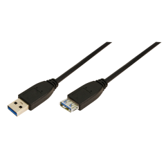 USB 3.0-Kabel, USB-A/M zu USB-A/F, schwarz, 3 m