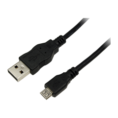 USB 2.0-Kabel, USB-A/M zu Micro-USB/M, schwarz, 1 m