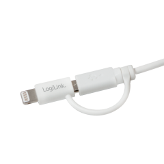 USB 2.0-Kabel, USB-A/M zu Micro-USB + Lightning/M,...