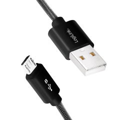 USB 2.0-Kabel, USB-A/M zu Micro-USB/M, Nylon, Alu,...