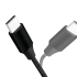 USB 2.0 Type-C Kabel, C/M zu USB-A/M, Stoff, schwarz, 0,3 m
