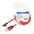 USB 2.0-Kabel, USB-A/M zu Micro-USB/M (90&deg;), Stoff, Metall, rot, 1 m