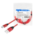 USB 2.0-Kabel, USB-A/M zu Micro-USB/M, Stoff, Metall, rot, 1 m