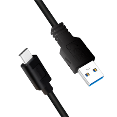 USB 3.2 Gen1 Type-C Kabel, C/M zu USB-A/M, schwarz, 1 m