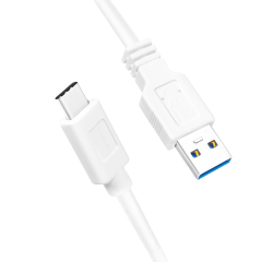 USB 3.2 Gen1 Type-C Kabel, C/M zu USB-A/M, weiß, 1 m