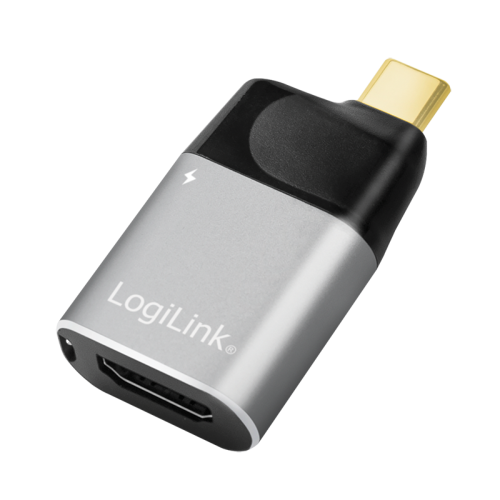 USB 3.2 Gen2 Type-C-Adapter, C/M zu HDMI-A+USB-C, 4K, PD, Alu, schwarz/grau