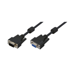 VGA-Kabel, HD15/M zu HD15/F, 1080p, 2x Ferrit, schwarz,...