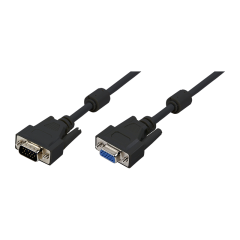 VGA-Kabel, HD15/M zu HD15/F, 1080p, 2x Ferrit, schwarz, 5 m