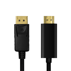 DisplayPort-Kabel, DP/M zu HDMI-A/M, 4K/30 Hz, schwarz, 5 m