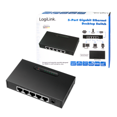 5-Port Gigabit Ethernet Desktop Switch, Metallgeh&auml;use
