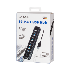 USB 2.0 Hub 10-Port mit Netzteil