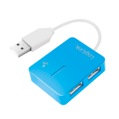 USB 2.0 Hub 4-Port, Smile, blau