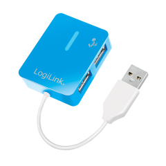 USB 2.0 Hub 4-Port, Smile, blau