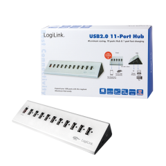 USB 2.0 High Speed Hub 10-Port + 1x Schnell-Ladeport
