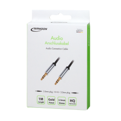 Audio-Kabel, 3,5 mm 3-Pin/M zu 3,5 mm 3-Pin/M, schwarz, 1 m