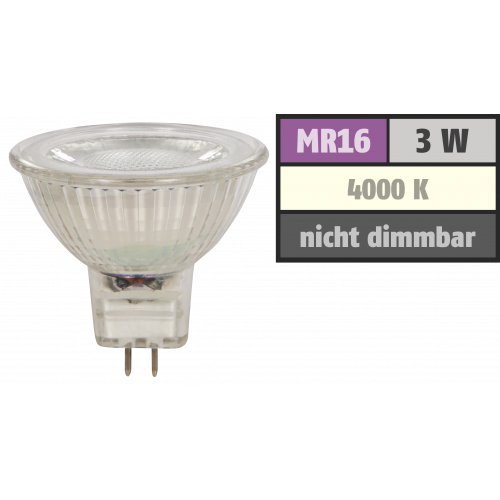 LED-Strahler McShine MCOB MR16, 3W, 250 lm, neutralwei&szlig;