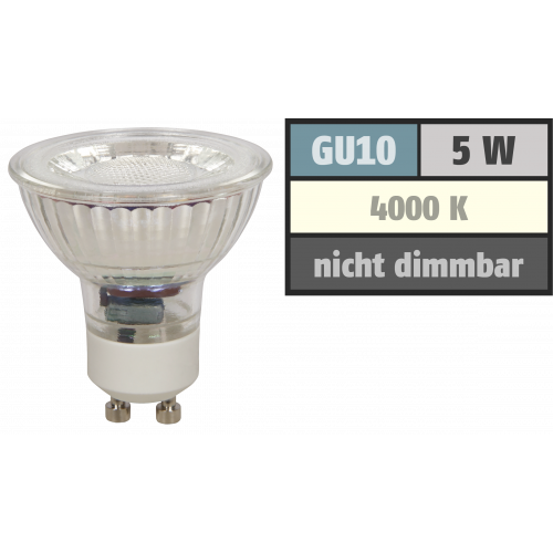 LED-Strahler McShine MCOB GU10, 5W, 400 lm, neutralwei&szlig;