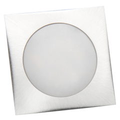 LED-Einbauleuchte McShine Fine, 9 LEDs, warmwei&szlig;, 55x55mm, quadratisch, Edelstahl, 60lm, 0.5W