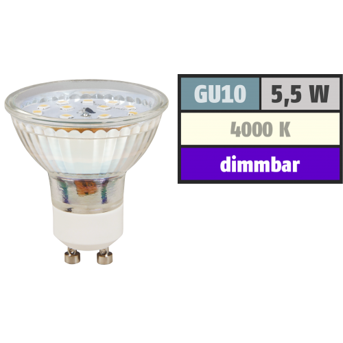 LED-Strahler McShine LS-450 GU10, 5,5W, 470lm, neutralwei&szlig;, step dimmbar 100/50/20%