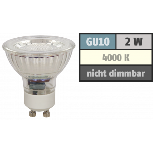 LED-Strahler McShine MCOB GU10, 2W, 220lm, neutralwei&szlig;
